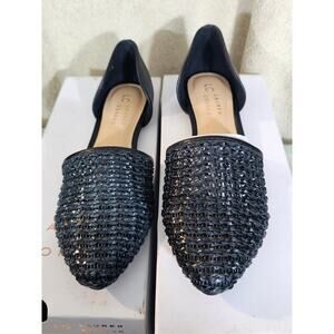 Lauren Conrad Shoes Women 8M Calcite D Orsay Slip On Flats Black Faux Leather